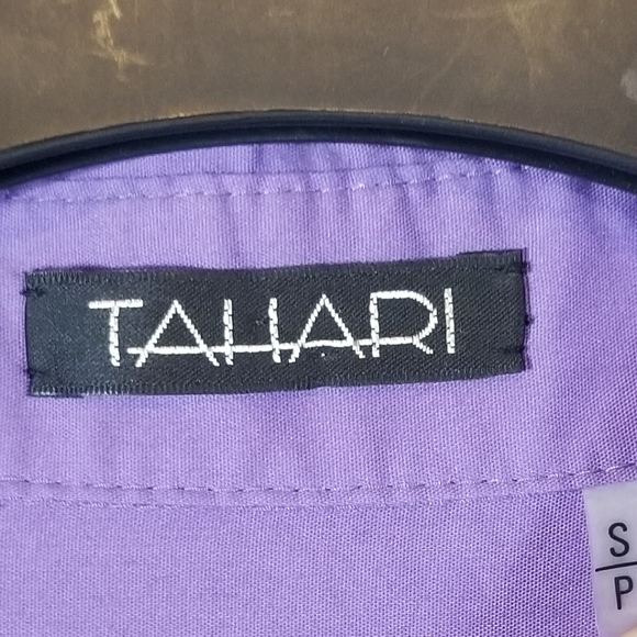 Tahari Purple Short Sleeve Button Up Blouse Size Small - Picture 4 of 6
